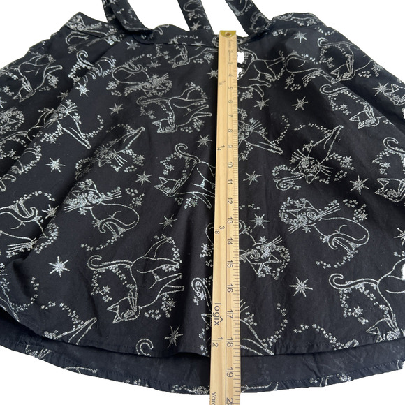 Sailor Moon Glitter Luna Suspender Skirt Womens XL Black Cat Pockets Grunge Goth - Picture 10 of 12